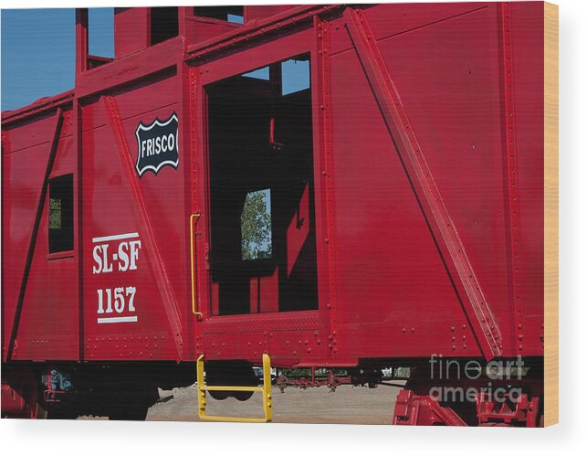 Railroad Wood Print featuring the photograph Brilliant Vintage Rail Car #1 by Lawrence Burry