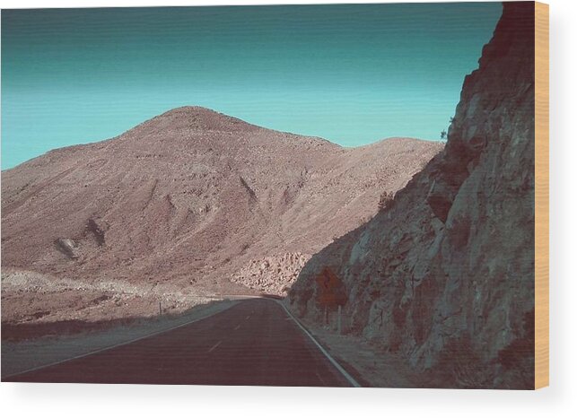 Nature Wood Print featuring the photograph Death Valley Road 2 #1 by Naxart Studio