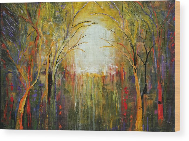 Wood Print featuring the painting Electric Forest #1 by Lauren Marems