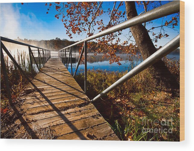 Fishing Dock Wood Print featuring the photograph Let's Go Fishing #1 by Lawrence Burry