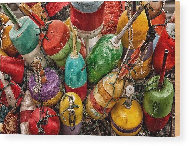  Wood Print featuring the photograph Lobster Bouys #1 by Fred LeBlanc