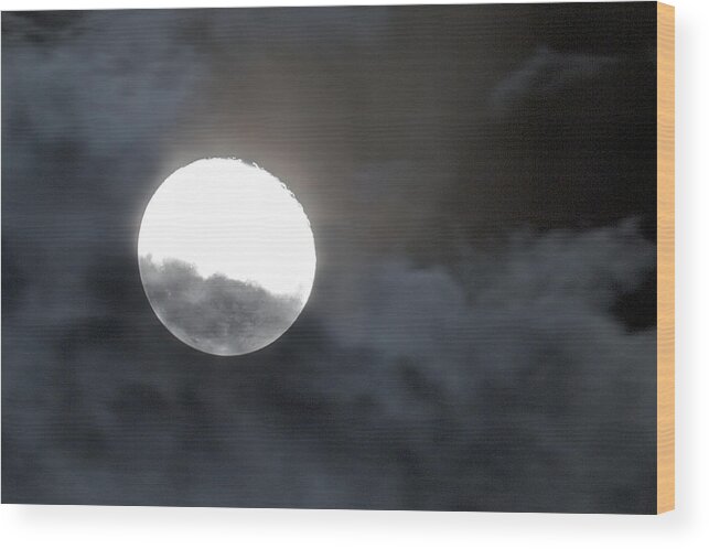Moon Wood Print featuring the photograph Mysterious Moon by Todd Kreuter
