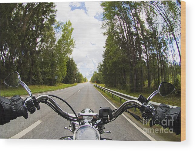 Harley Wood Print featuring the photograph On the road #1 by Micah May