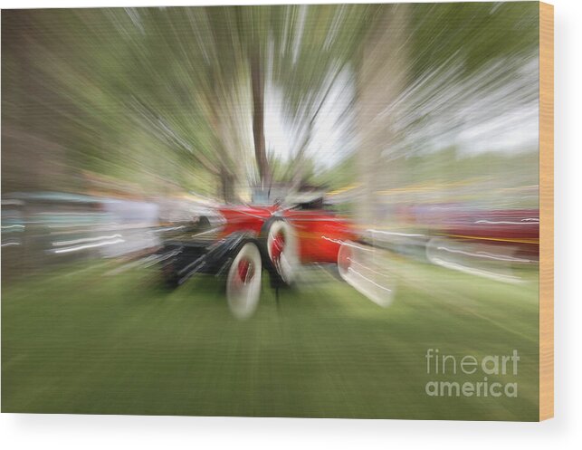 Red Antique Car Wood Print featuring the photograph Red Antique Car by Randy J Heath