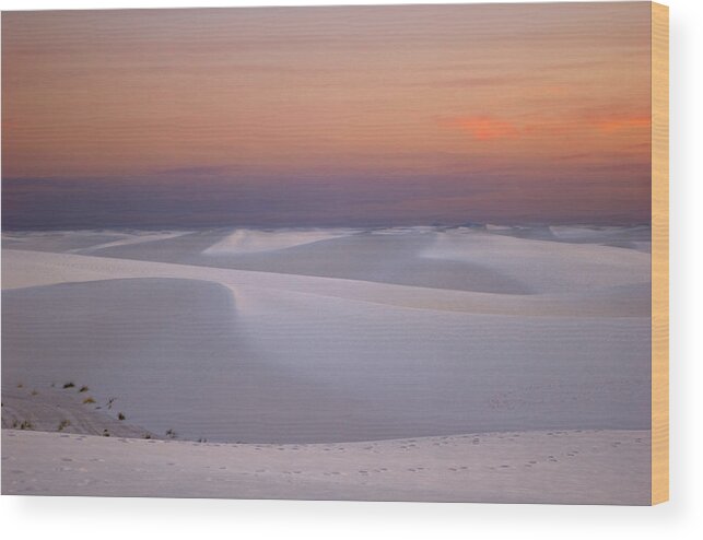 New Mexico Wood Print featuring the photograph Sunset at White Sands by Sean Wray