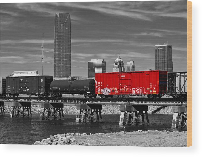 Red Wood Print featuring the photograph The Red Box Car #1 by Doug Long