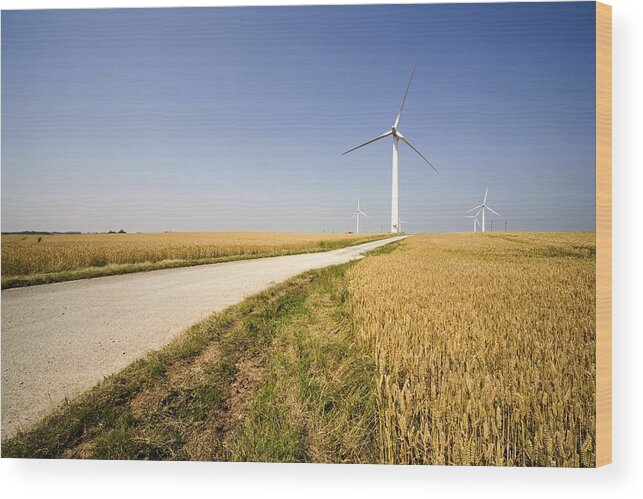 Built Structure Wood Print featuring the photograph Wind Turbine, Humberside, England #1 by John Short