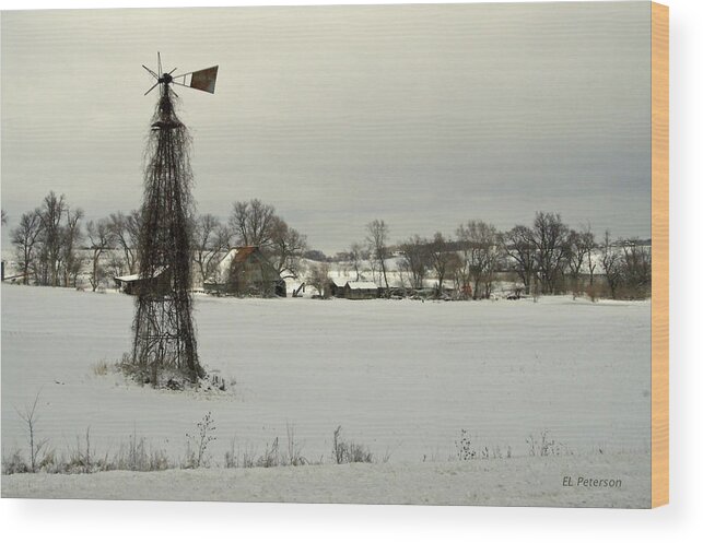 Barns Wood Print featuring the photograph Winter On The Farm #1 by Ed Peterson