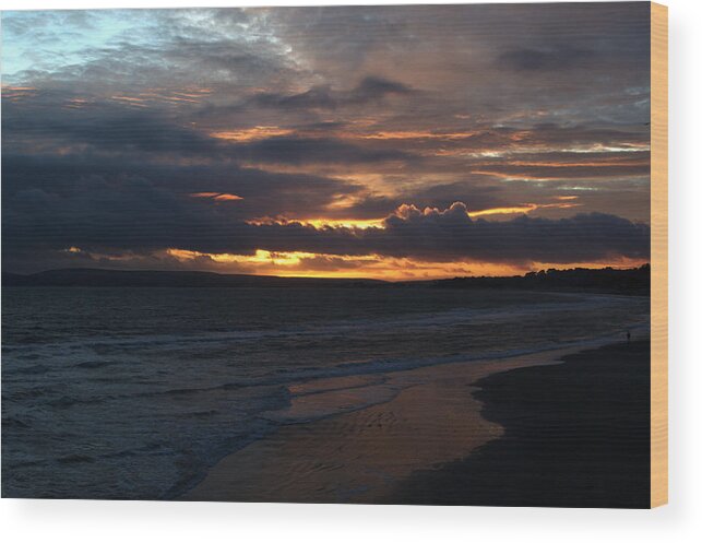 Sunset Wood Print featuring the photograph Bournemouth Sunset #12 by Chris Day
