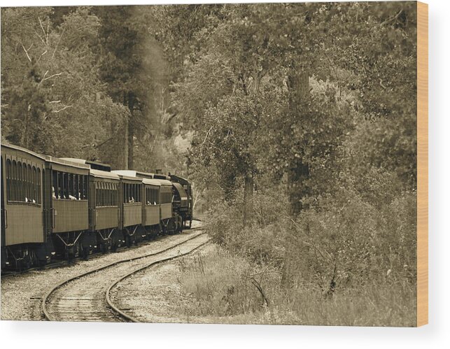 Vintage Wood Print featuring the photograph 1800's Train by Kate Purdy