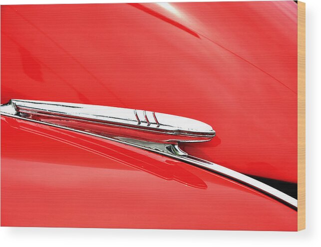 1938 Chevy Wood Print featuring the photograph 1938 Chevy Hood Ornament by Paul Mashburn