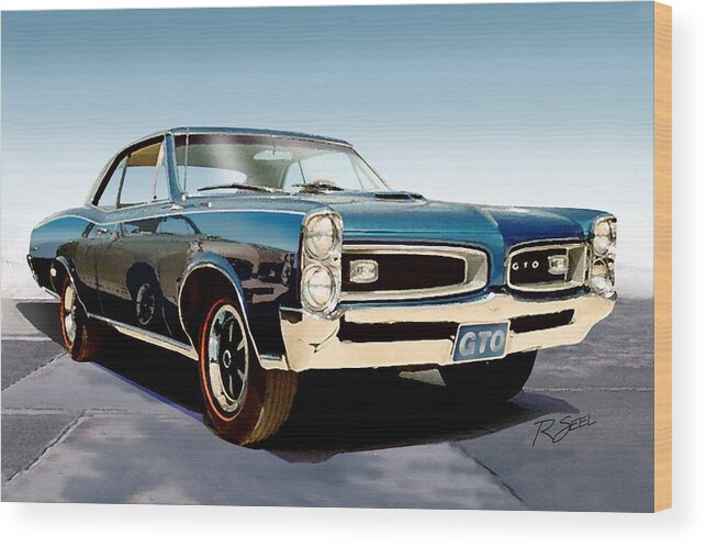 Pontiac Wood Print featuring the painting 1966 Pontiac GTO by Rod Seel