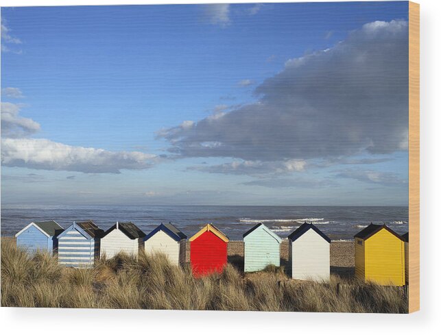 Beach Wood Print featuring the photograph Beach Huts #2 by David Harding