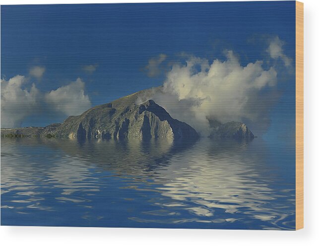 Imaginary Landscapes Wood Print featuring the photograph TUSCANY apuane mounts marble caves landscape by Enrico Pelos