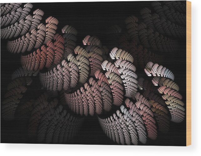 Geometric Fractal Wood Print featuring the digital art Woven #2 by Bonnie Bruno