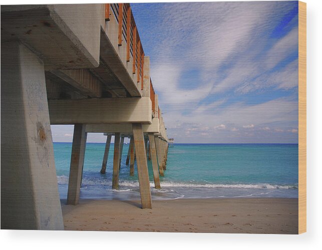 Juno Pier Wood Print featuring the photograph 4- Juno Pier by Joseph Keane