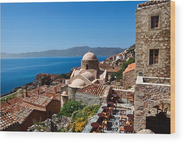 Ancient Wood Print featuring the photograph Monemvasia #4 by Constantinos Iliopoulos
