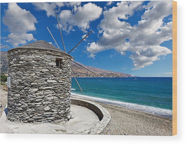 Aegean Wood Print featuring the photograph Andros island - Greece #5 by Constantinos Iliopoulos