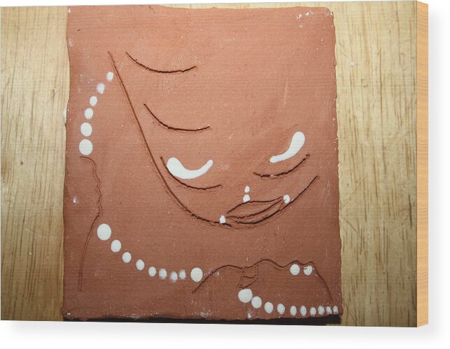 Jesus Wood Print featuring the ceramic art Mama - tile #8 by Gloria Ssali