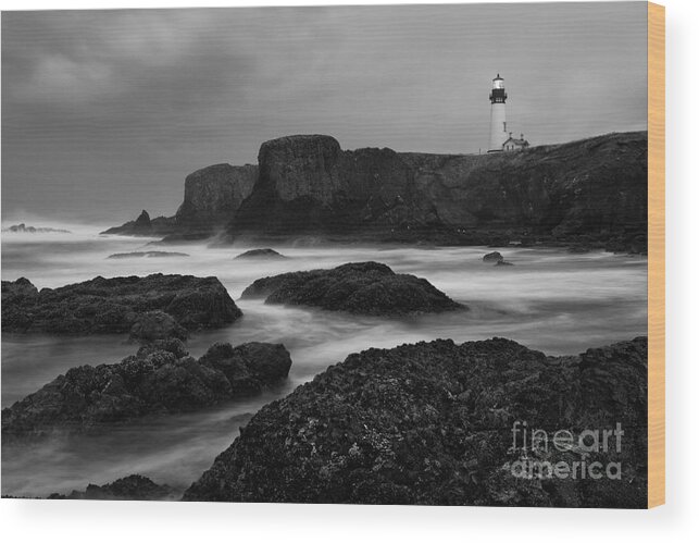 Water Photography Wood Print featuring the photograph A light in the Storm by Keith Kapple