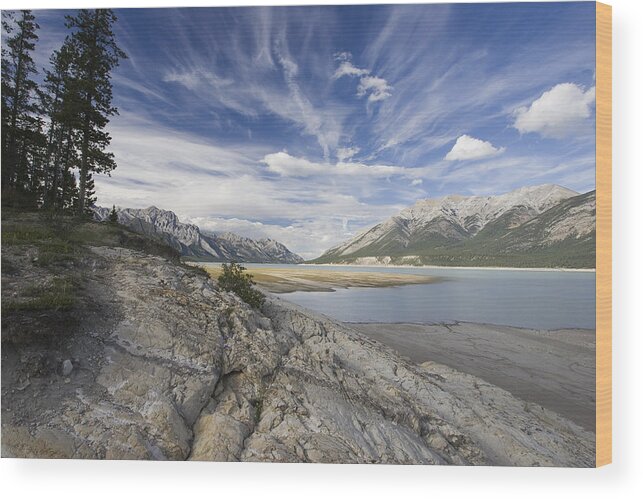 Mp Wood Print featuring the photograph Abraham Lake Created By Bighorn Dam by Matthias Breiter