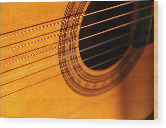 Acoustic In The Sunset Wood Print featuring the photograph Acoustic in the Sunset by Elizabeth Sullivan