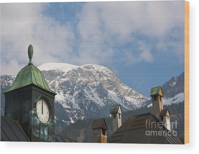 Alps Wood Print featuring the photograph Alpine Clock by Andrew Michael