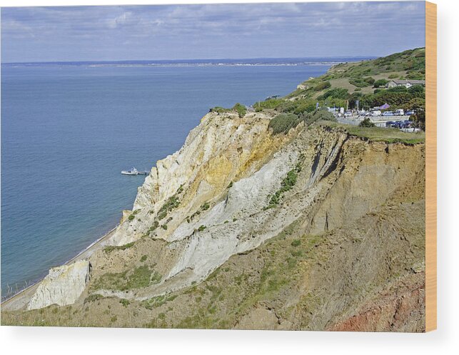 Britain Wood Print featuring the photograph Alum Bay - Coloured Sand Cliffs by Rod Johnson
