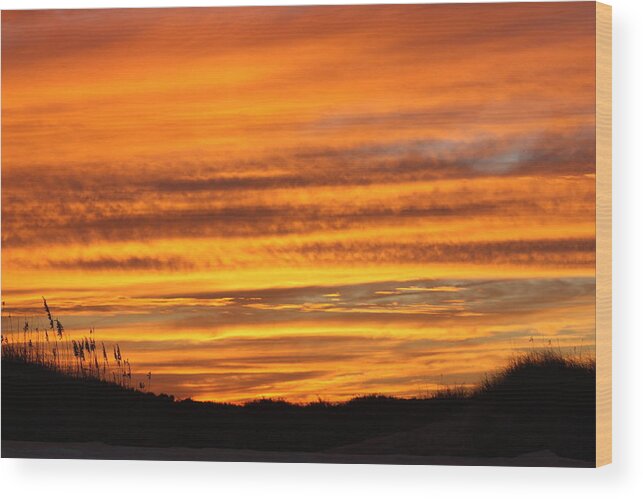 Matte Print Wood Print featuring the photograph Amazing Sunset over OBX by Kim Galluzzo