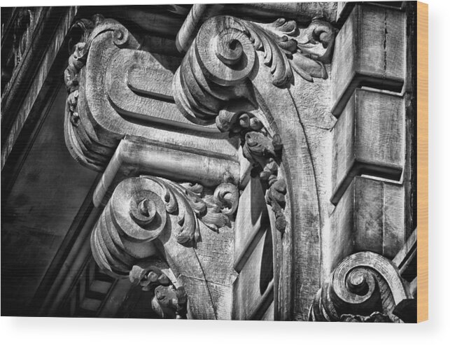 Us Wood Print featuring the photograph Ansonia Building Detail 21 by Val Black Russian Tourchin