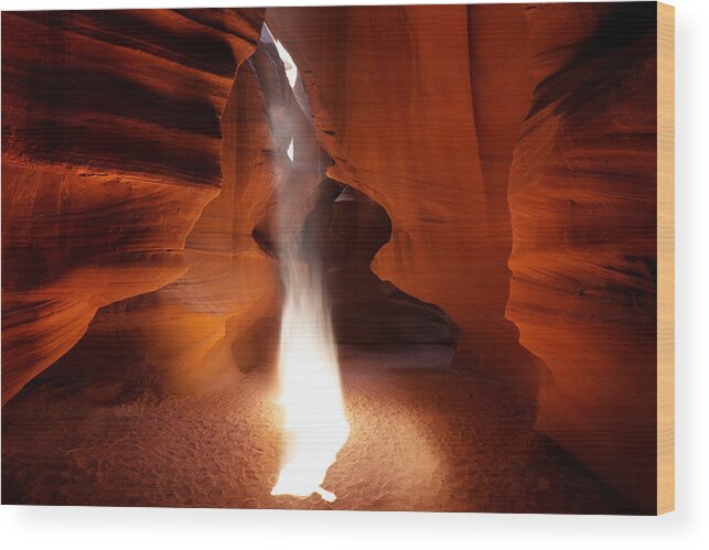 Antelope Canyon Wood Print featuring the photograph Antelope Canyon bonfire by Sylvia J Zarco