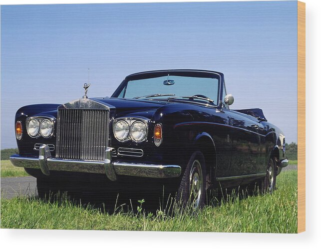 Antique Rolls Royce Convertible Car Wood Print featuring the photograph Antique Rolls Royce by Sally Weigand