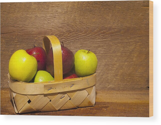 Apples Wood Print featuring the photograph Apples In A Basket Waterloo Quebec by David Chapman
