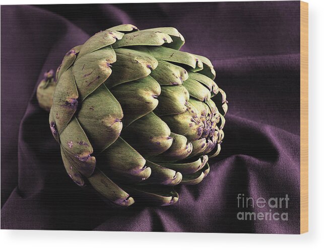 Food Wood Print featuring the photograph Artichoke by HD Connelly
