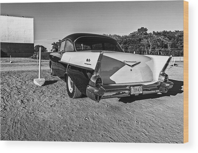 Cj Schmit Wood Print featuring the photograph At the Drive-In by CJ Schmit