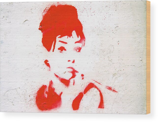Audrey Hepburn Wood Print featuring the photograph Audrey by Claude Taylor