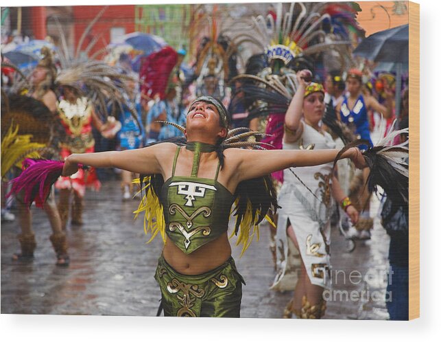 Craig Lovell Wood Print featuring the photograph Aztec Dancer - San Miguel de Allende by Craig Lovell