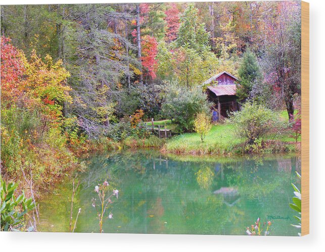 Barns Wood Print featuring the photograph Barn and Pond in the Fall by Duane McCullough