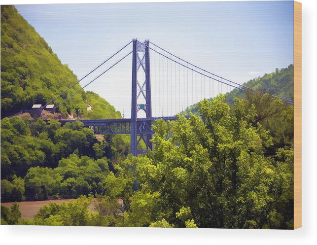 Bridge Wood Print featuring the photograph Bear Mountain Bridge by Cathy Kovarik