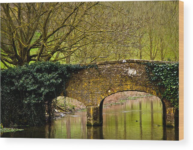 Bibury Wood Print featuring the photograph Bibury Bridge by Justin Albrecht