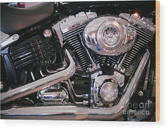 Motorcycle Wood Print featuring the photograph Big Twin by Jim Simak