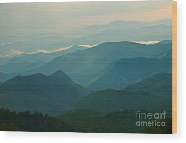 Mountain Wood Print featuring the photograph Blue Blue Blue by Bob and Nancy Kendrick