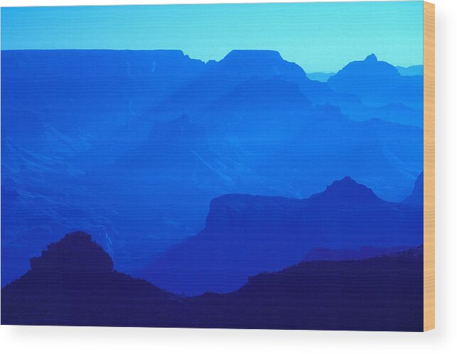 Grand Canyon Wood Print featuring the photograph Blue Grand Canyon by Larry Landolfi