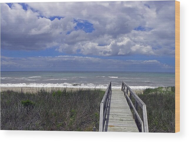 Beach Wood Print featuring the photograph Boardwalk To The Beach by Sandi OReilly