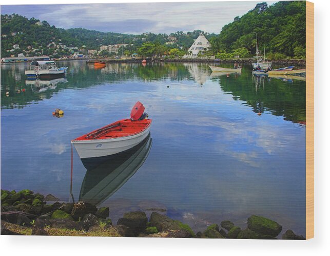 Boat Wood Print featuring the photograph Boats-Castries Harbor- St Lucia by Chester Williams