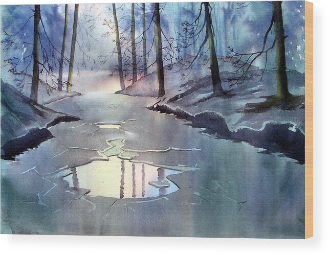 Winter Wood Print featuring the painting Breaking Ice by Glenn Marshall