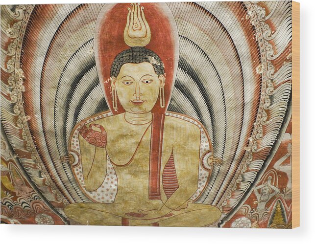 Asia Wood Print featuring the photograph Buddha Painting in Sri Lanka by Michele Burgess