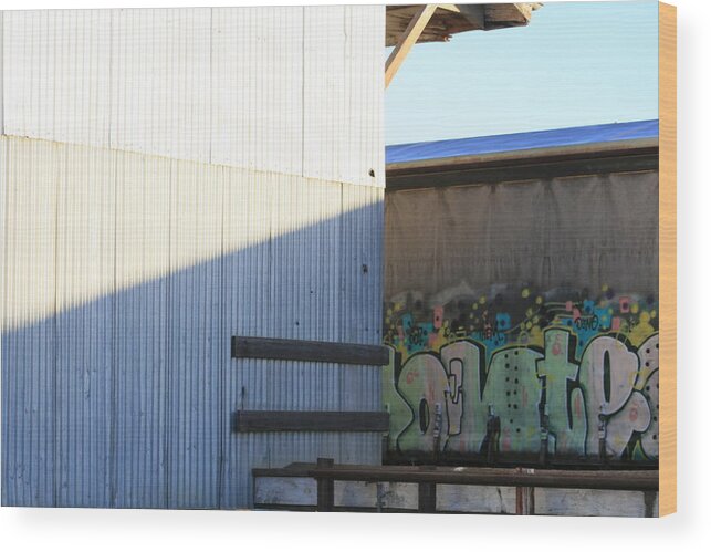 Graffiti Wood Print featuring the painting By the Railyard by Jan Lawnikanis