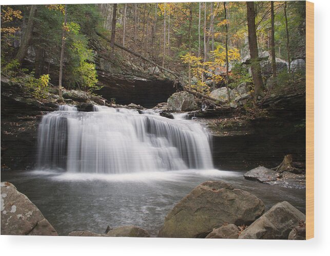 Waterfall Wood Print featuring the photograph Canyon Waterfall by David Troxel