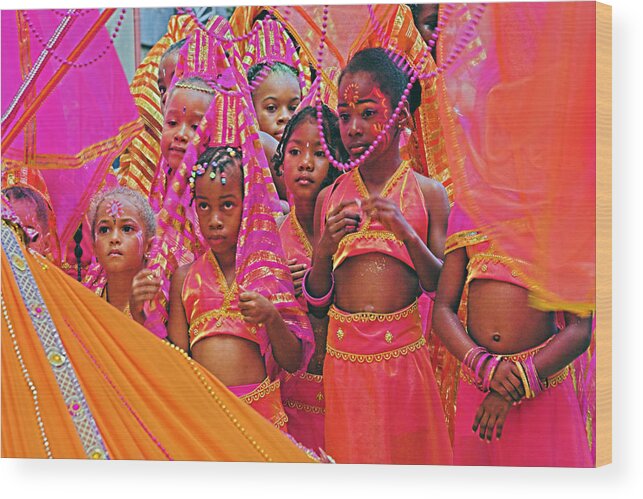 Carnival Wood Print featuring the photograph Carnival Kids- St Lucia by Chester Williams